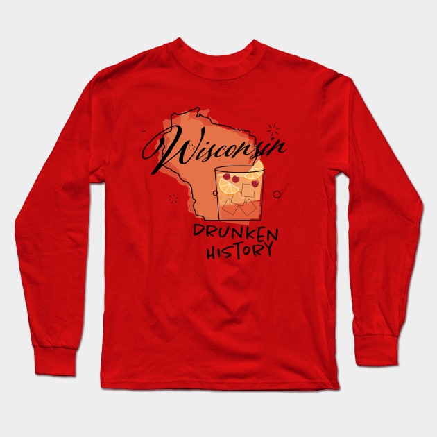 Supper Club Design Colored Long Sleeve T-Shirt by Wisconsin Drunken History